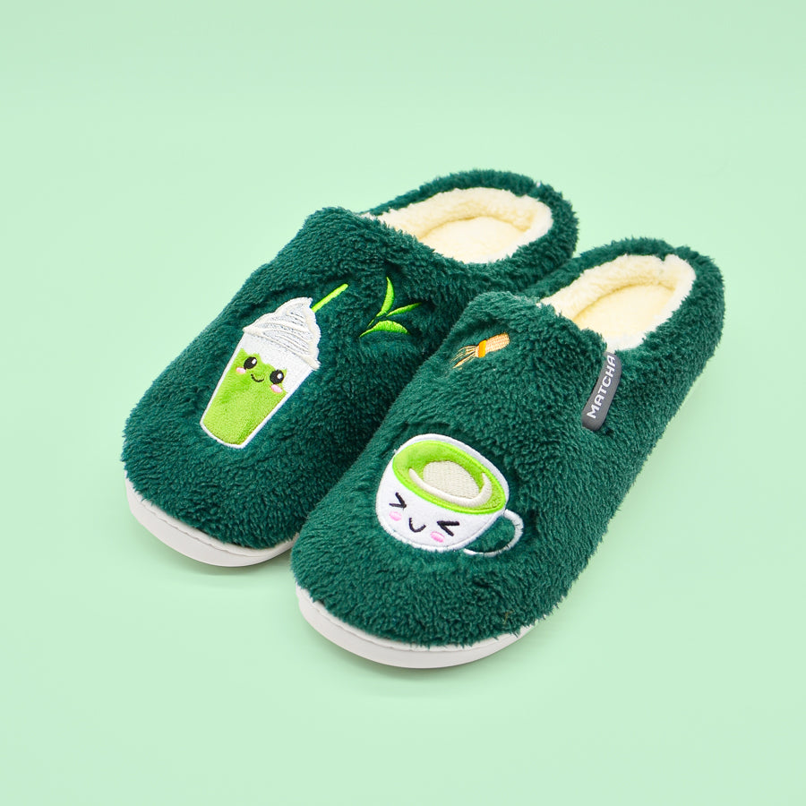 Fluffy Matcha Slippers