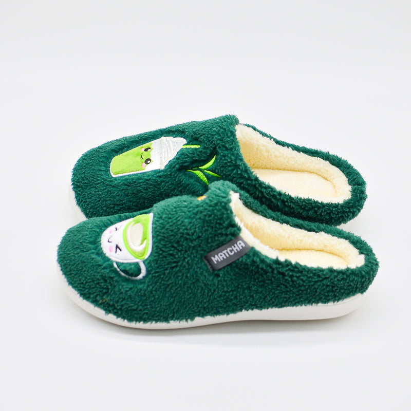 Fluffy Matcha Slippers