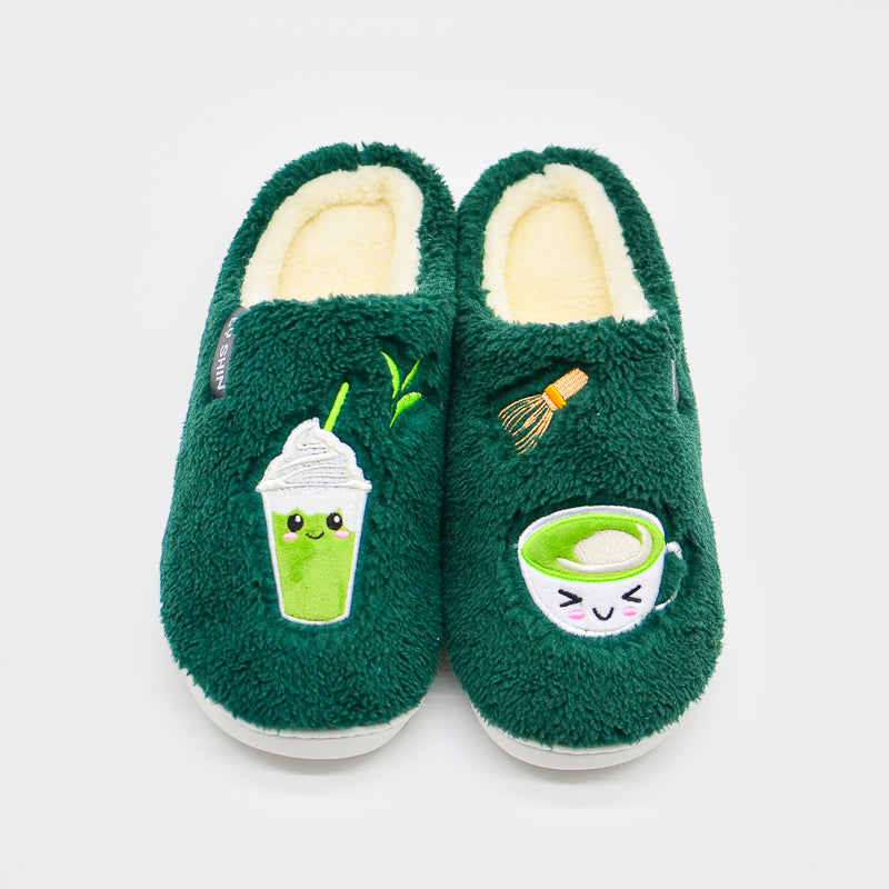 Fluffy Matcha Slippers