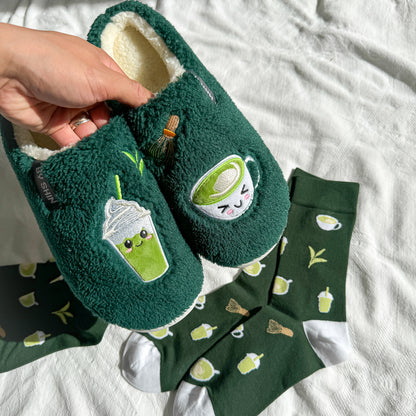 Fluffy Matcha Slippers