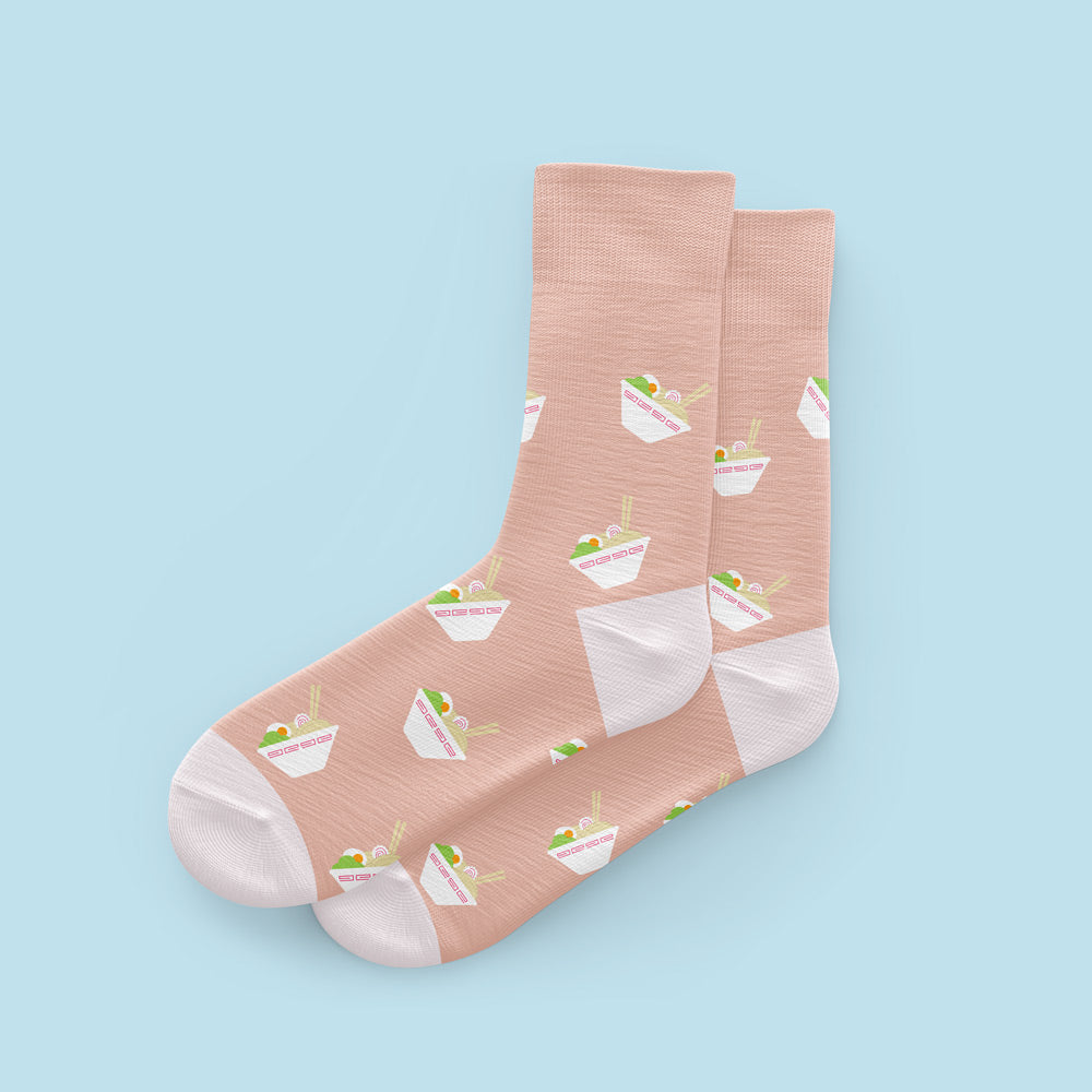 cute ramen crew socks noodles